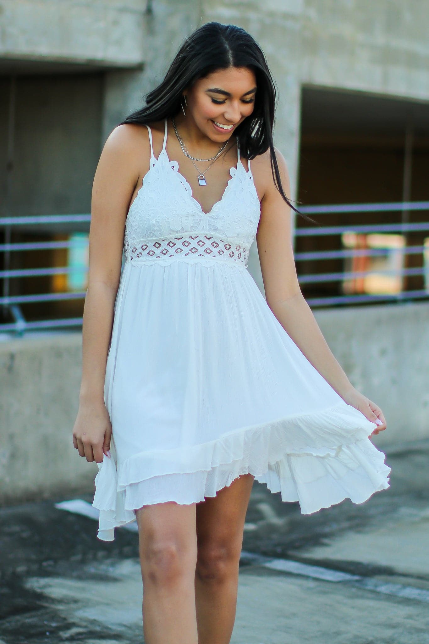 Off White / S Just Sway Crochet Floral Lace Dress - FINAL SALE - Madison and Mallory