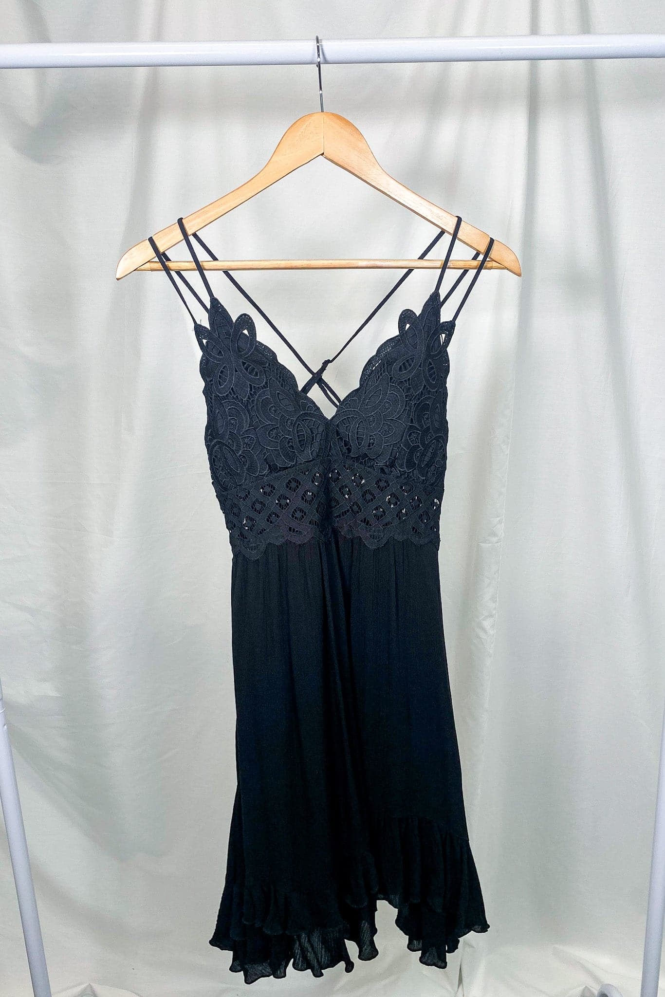 Black / S Just Sway Crochet Floral Lace Dress - FINAL SALE - Madison and Mallory