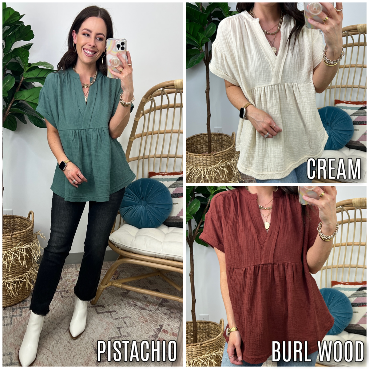  Kaelin V-Neck Flowy Top - FINAL SALE - Madison and Mallory