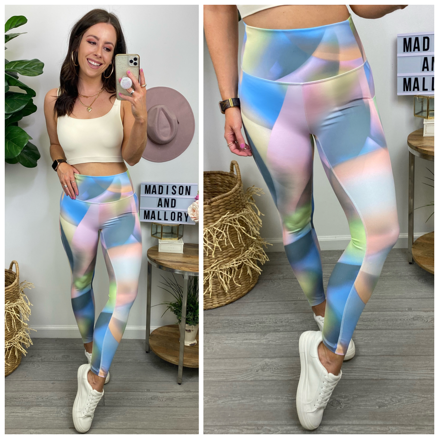  Kaleidoscope Multi Print High Waist Leggings - Madison and Mallory