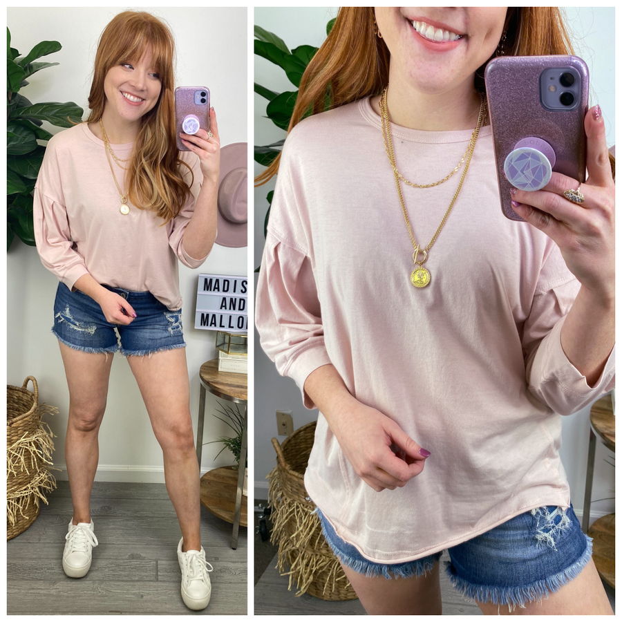  Katelyn Washed Knit Relaxed Fit Top - Madison and Mallory