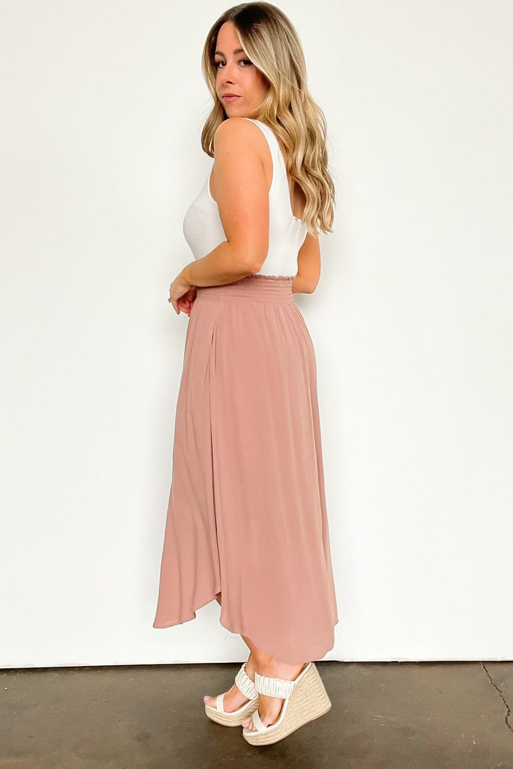 Katherinah High Rise Smocked Maxi Skirt - FINAL SALE - Madison and Mallory