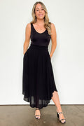 Black / S Katherinah High Rise Smocked Maxi Skirt - FINAL SALE - Madison and Mallory