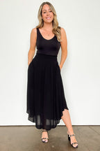 Black / S Katherinah High Rise Smocked Maxi Skirt - FINAL SALE - Madison and Mallory