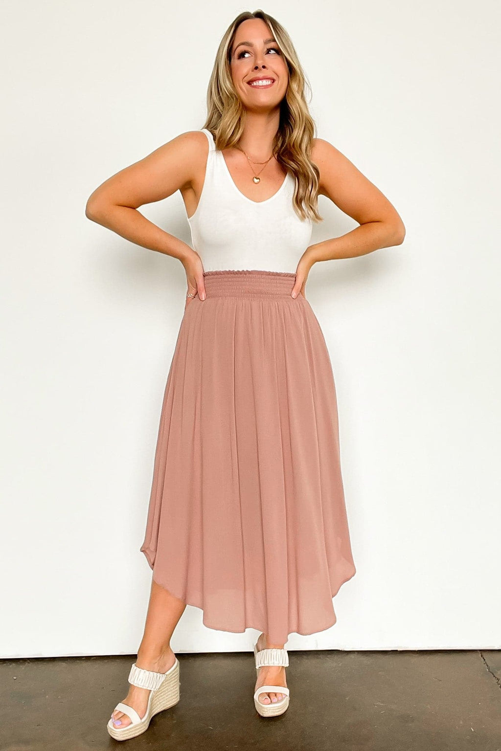 Katherinah High Rise Smocked Maxi Skirt - FINAL SALE - Madison and Mallory
