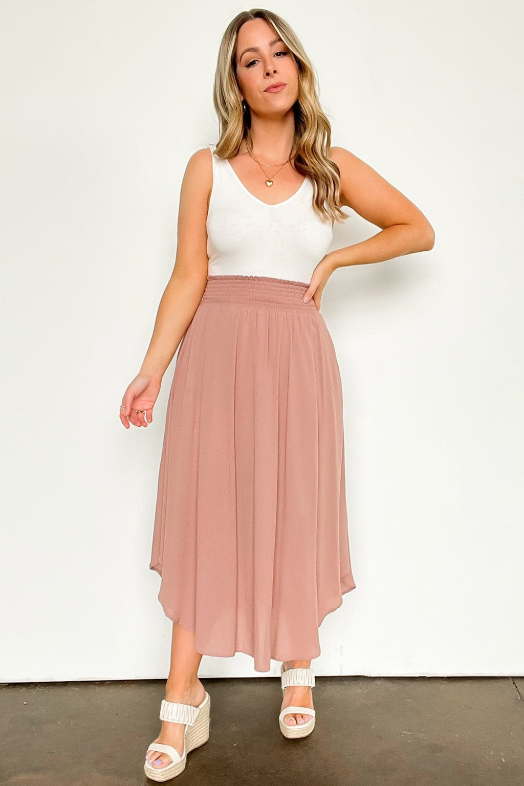 Katherinah High Rise Smocked Maxi Skirt - FINAL SALE - Madison and Mallory