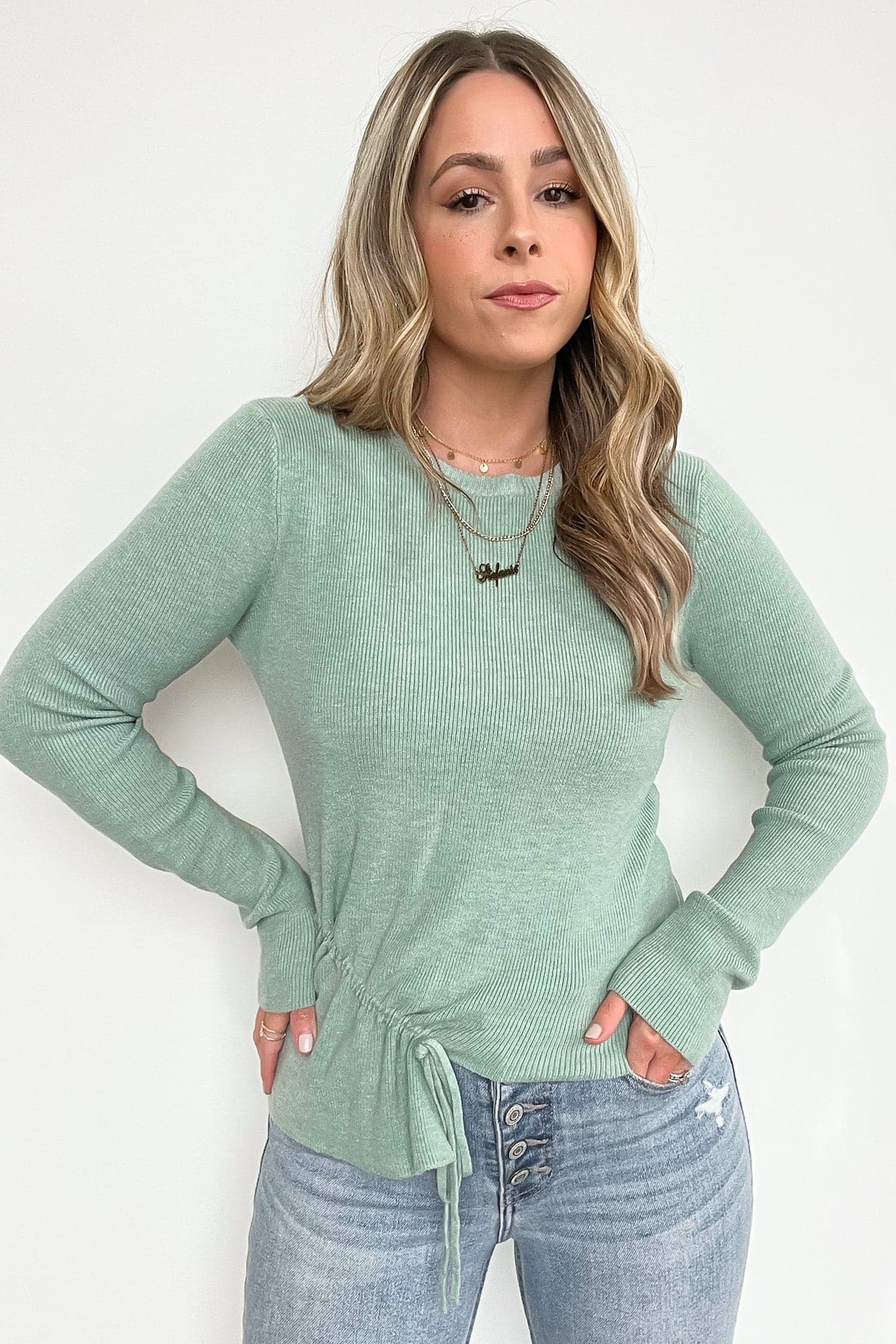 Sage / S Katia Asymmetric Ruched Hem Top - FINAL SALE - Madison and Mallory