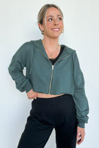 Kayye Cropped Zip Hooded Jacket - FINAL SALE - Madison and Mallory