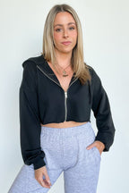 Kayye Cropped Zip Hooded Jacket - FINAL SALE - Madison and Mallory