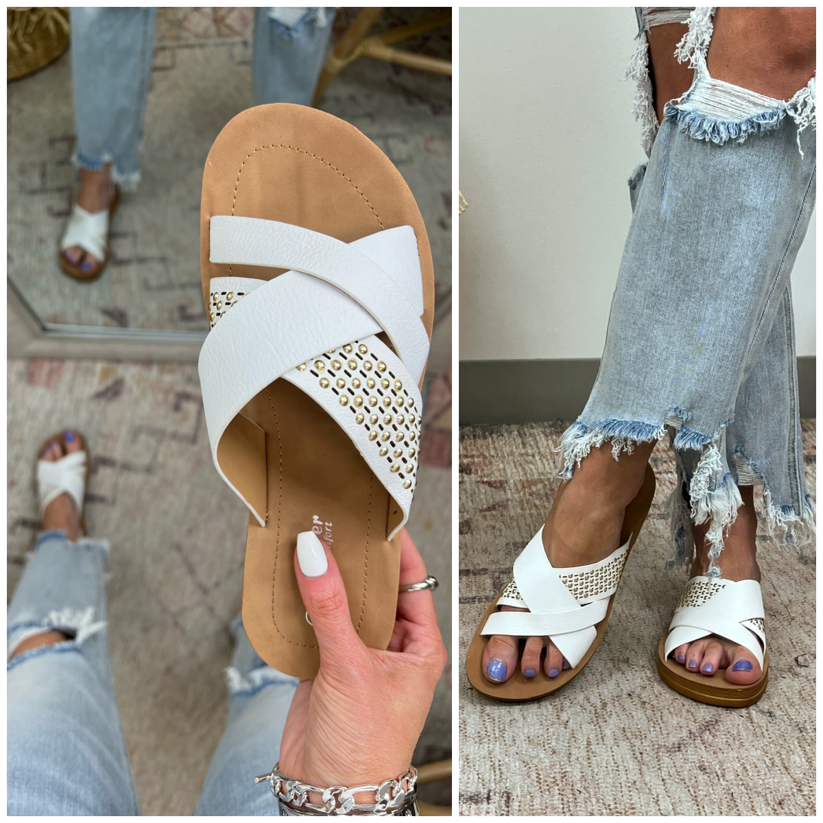  Manolo Studded Cross Strap Sandals - FINAL SALE - Madison and Mallory