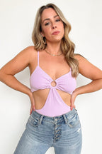 Lavender / S Keeping Score Cutout Bodysuit - FINAL SALE - Madison and Mallory