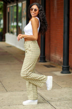  Keep it Cool Plaid Print Wide Leg Pants - FINAL SALE - Madison and Mallory