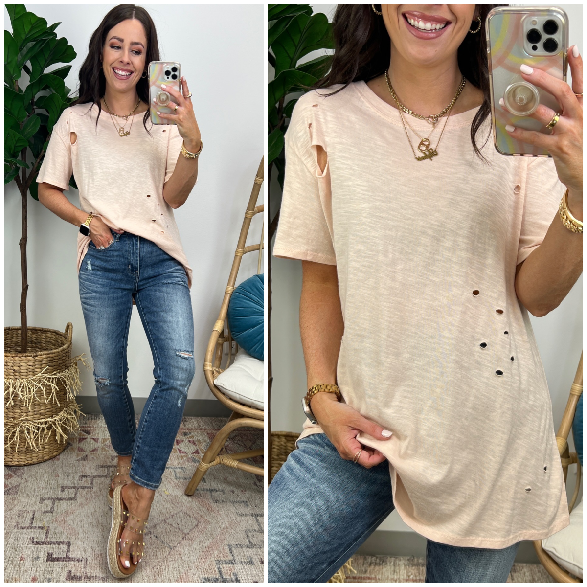  Kellerman Distressed Relaxed Top - FINAL SALE - Madison and Mallory