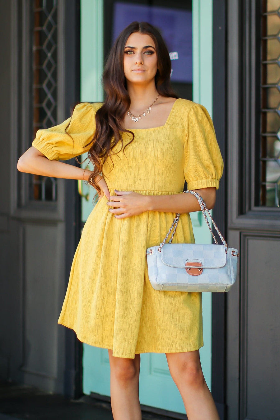  Kelson Smocked Square Neck Dress - FINAL SALE - Madison and Mallory