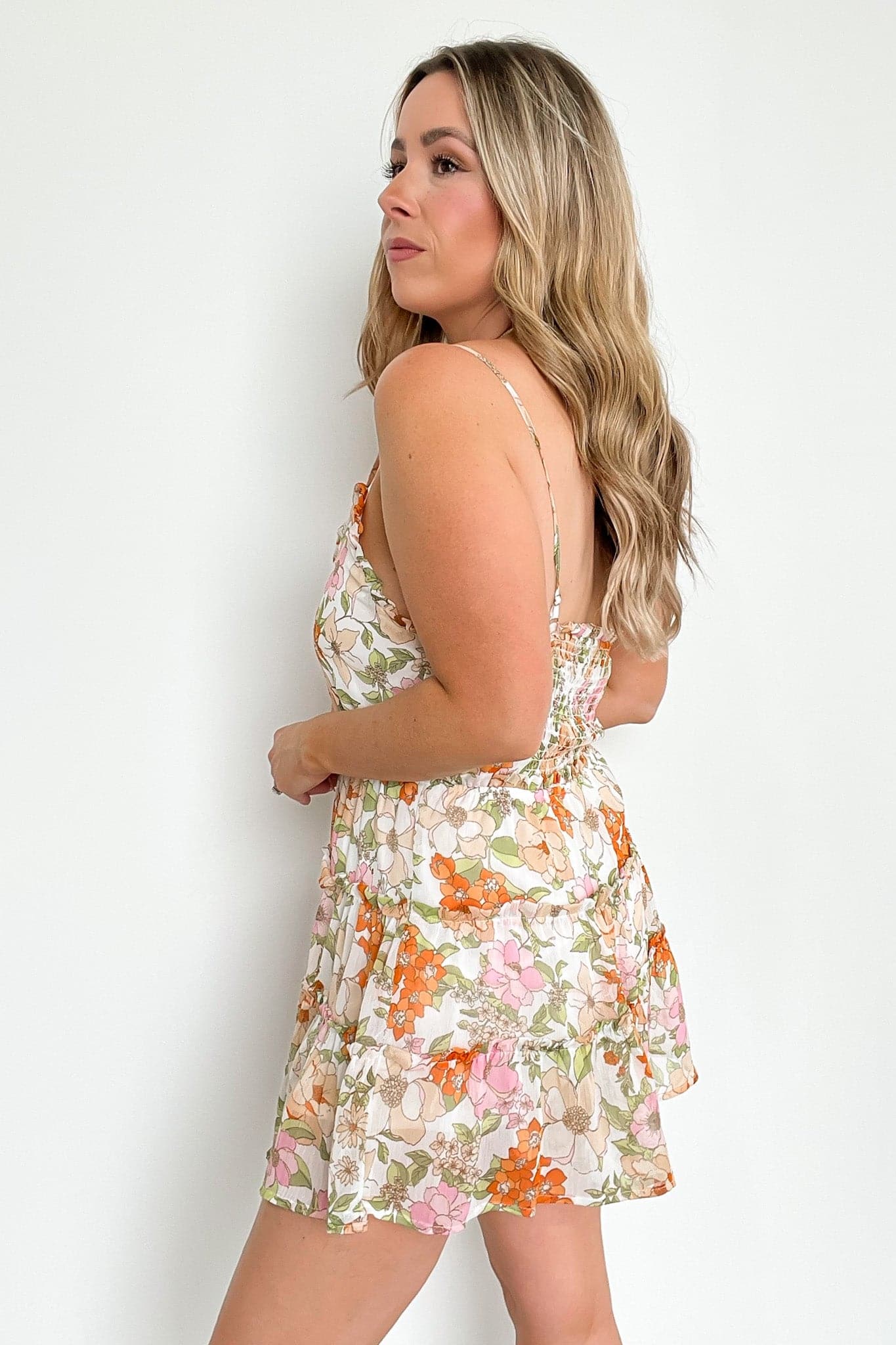  Keniah Floral V-Neck Tiered Romper - FINAL SALE - Madison and Mallory