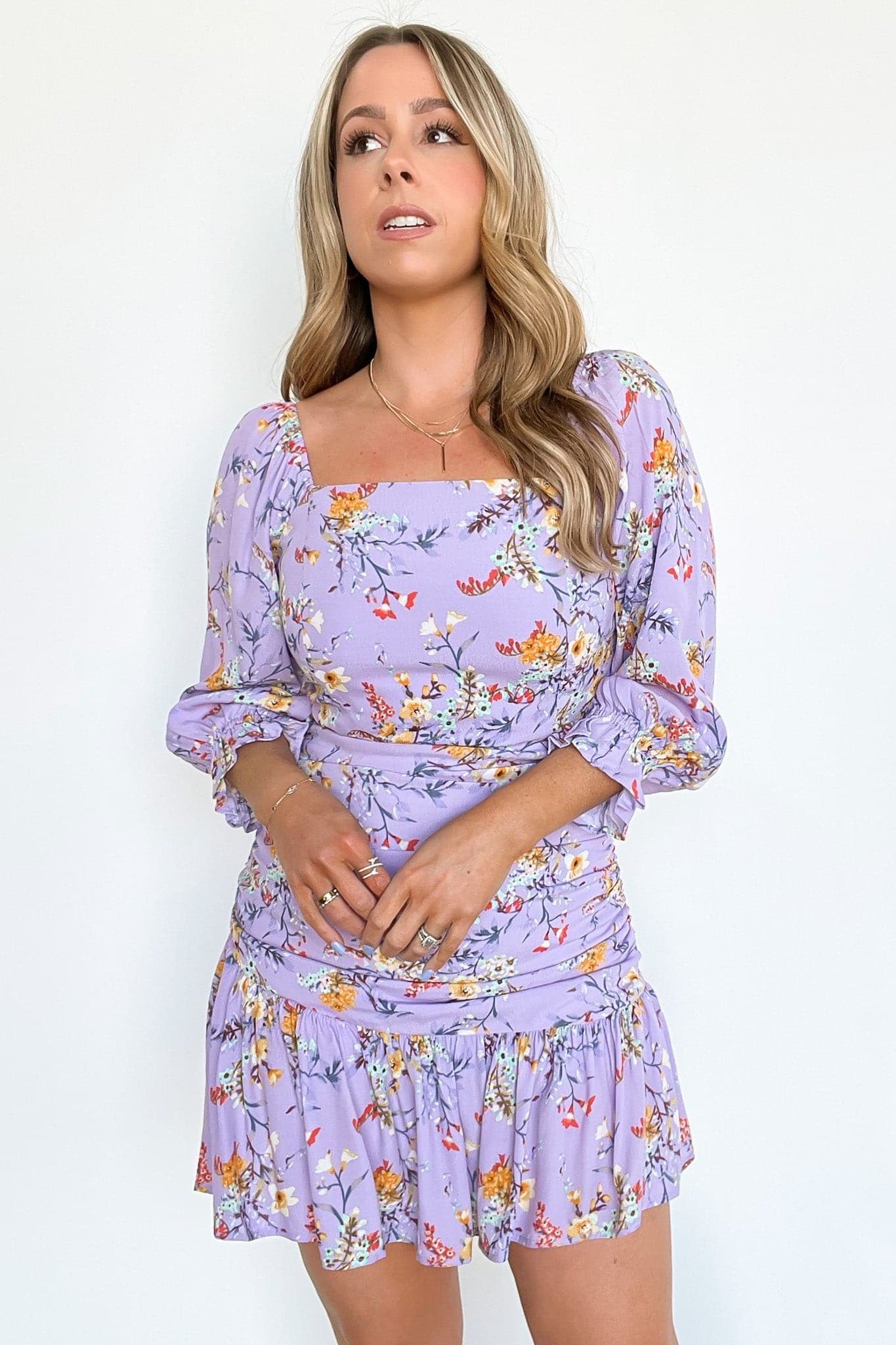  Khiara Floral Ruched Tie Back Dress - FINAL SALE - Madison and Mallory