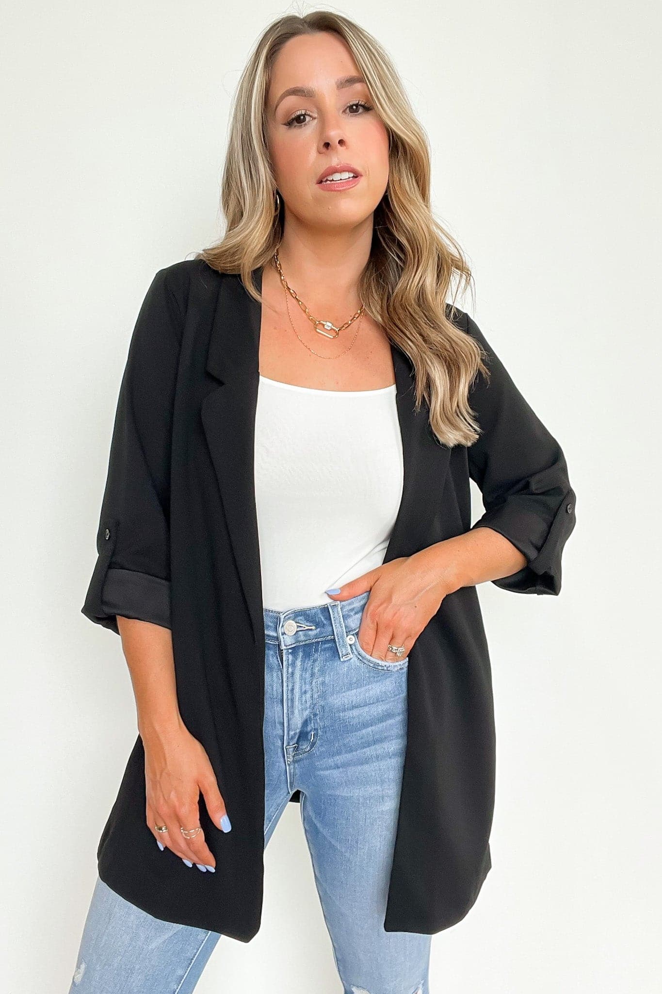 Black / S Lailah Knit Blazer - BACK IN STOCK - Madison and Mallory