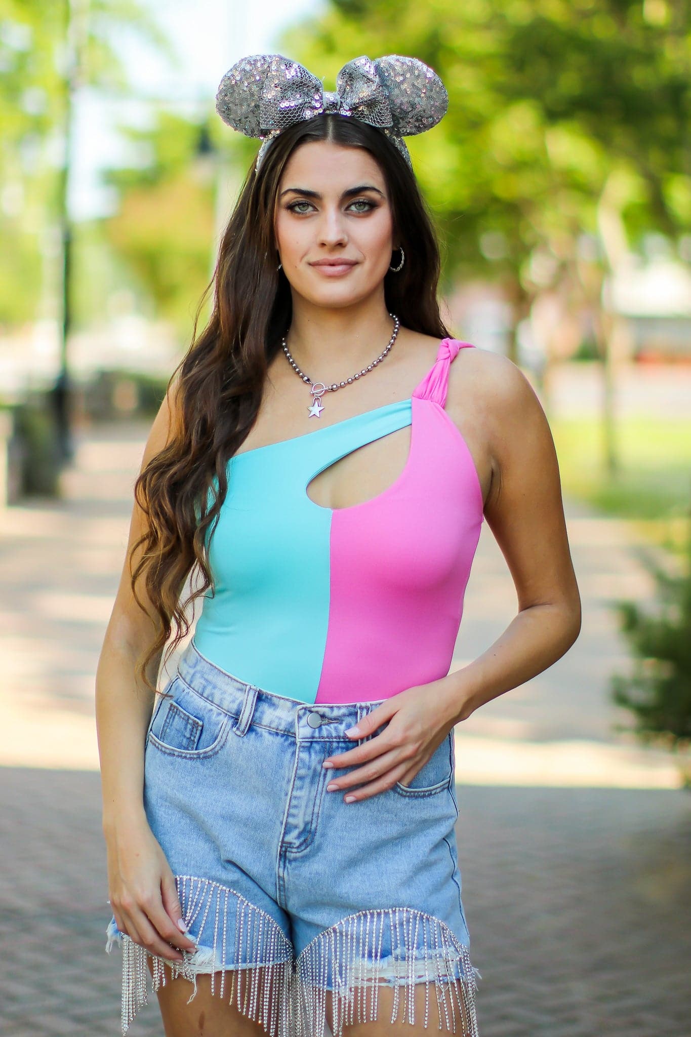  Laynie Color Block One Shoulder Bodysuit - FINAL SALE - Madison and Mallory