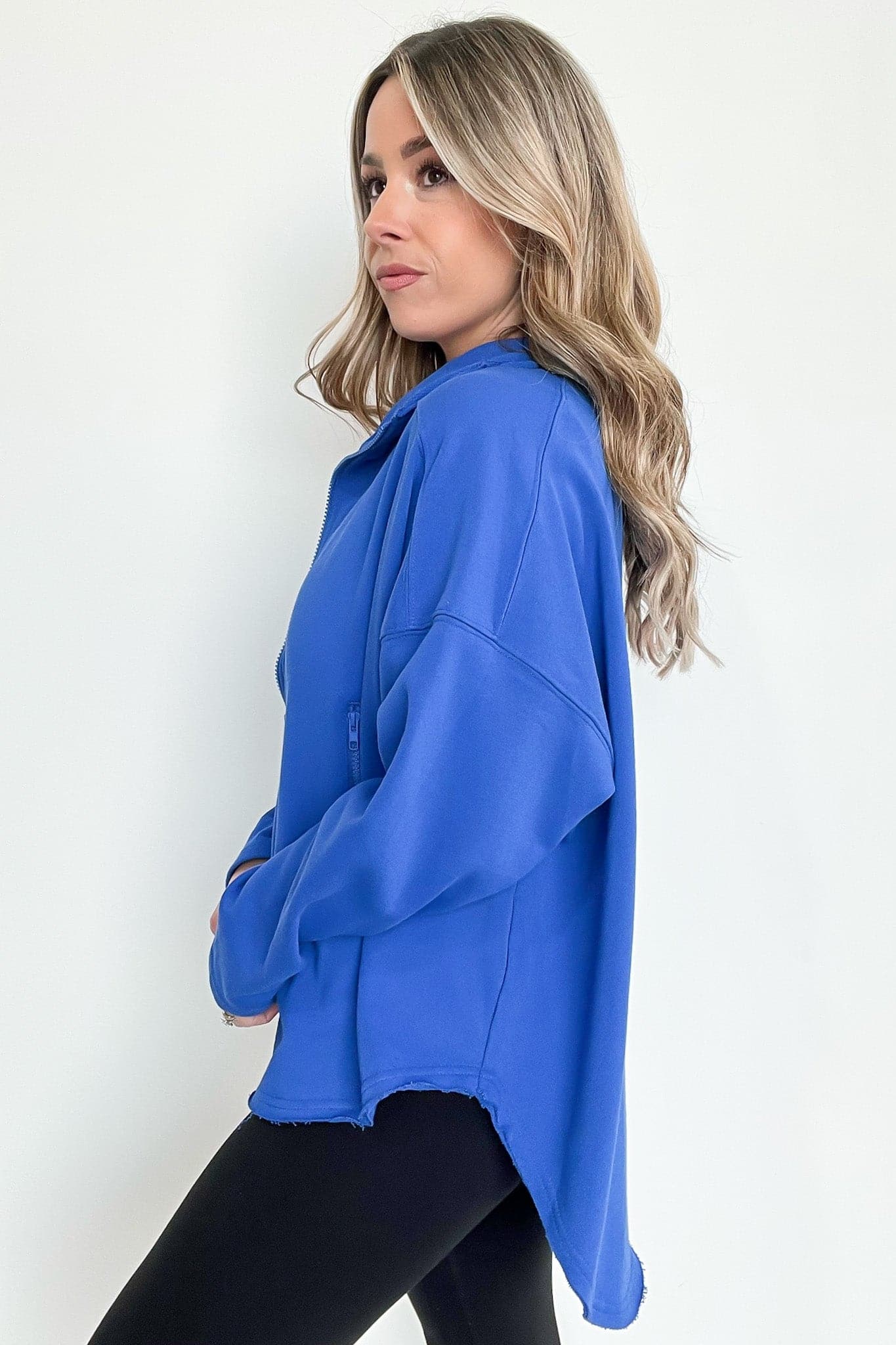  Leyton Exposed Seam Dolman Zip Up Jacket - BACK IN STOCK - Madison and Mallory