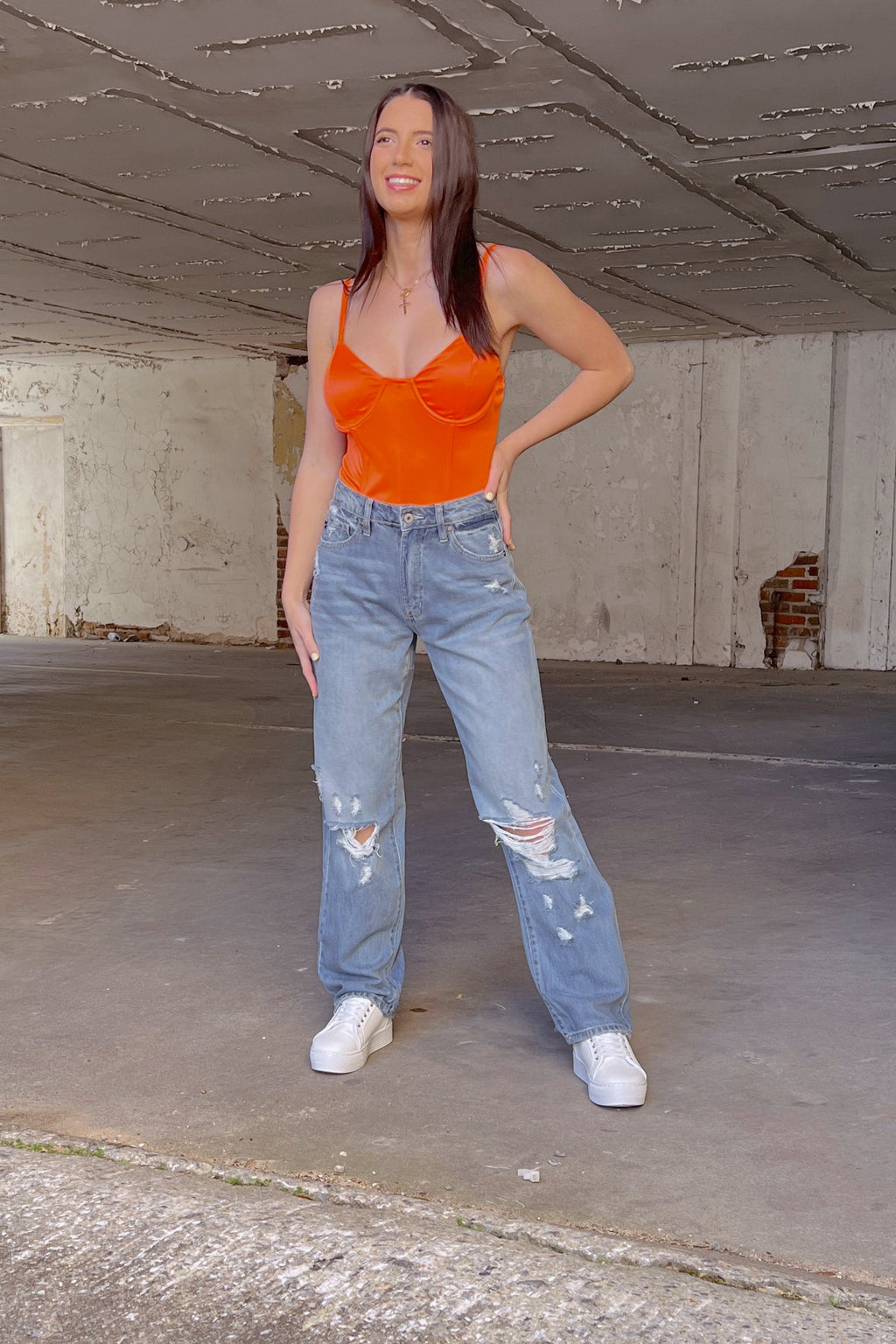  Living Luxe Satin Bustier Bodysuit - FINAL SALE - Madison and Mallory