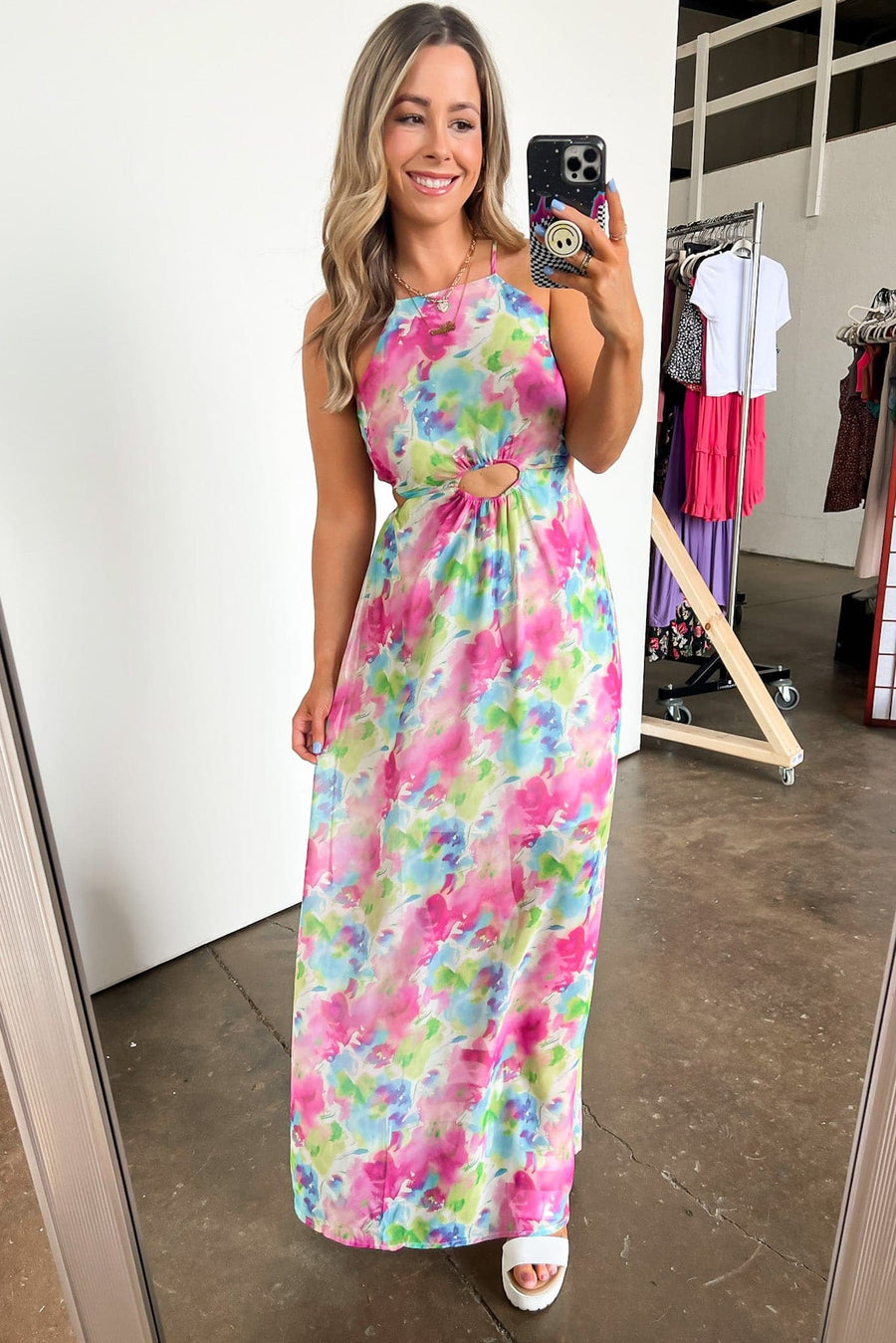  Looking so Flirty Floral Cutout Maxi Dress - FINAL SALE - Madison and Mallory