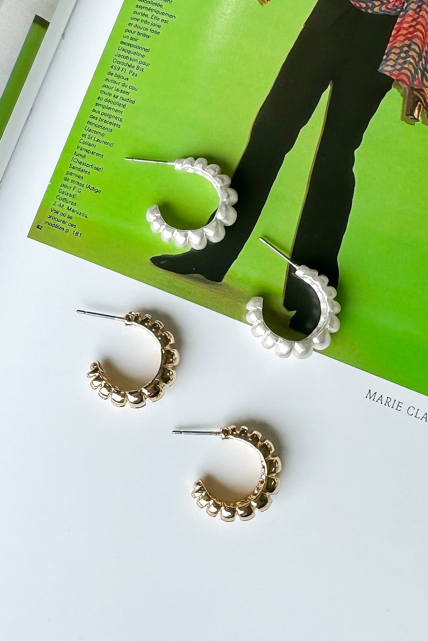  Loreto Convex Textured Hoop Earrings - Madison and Mallory