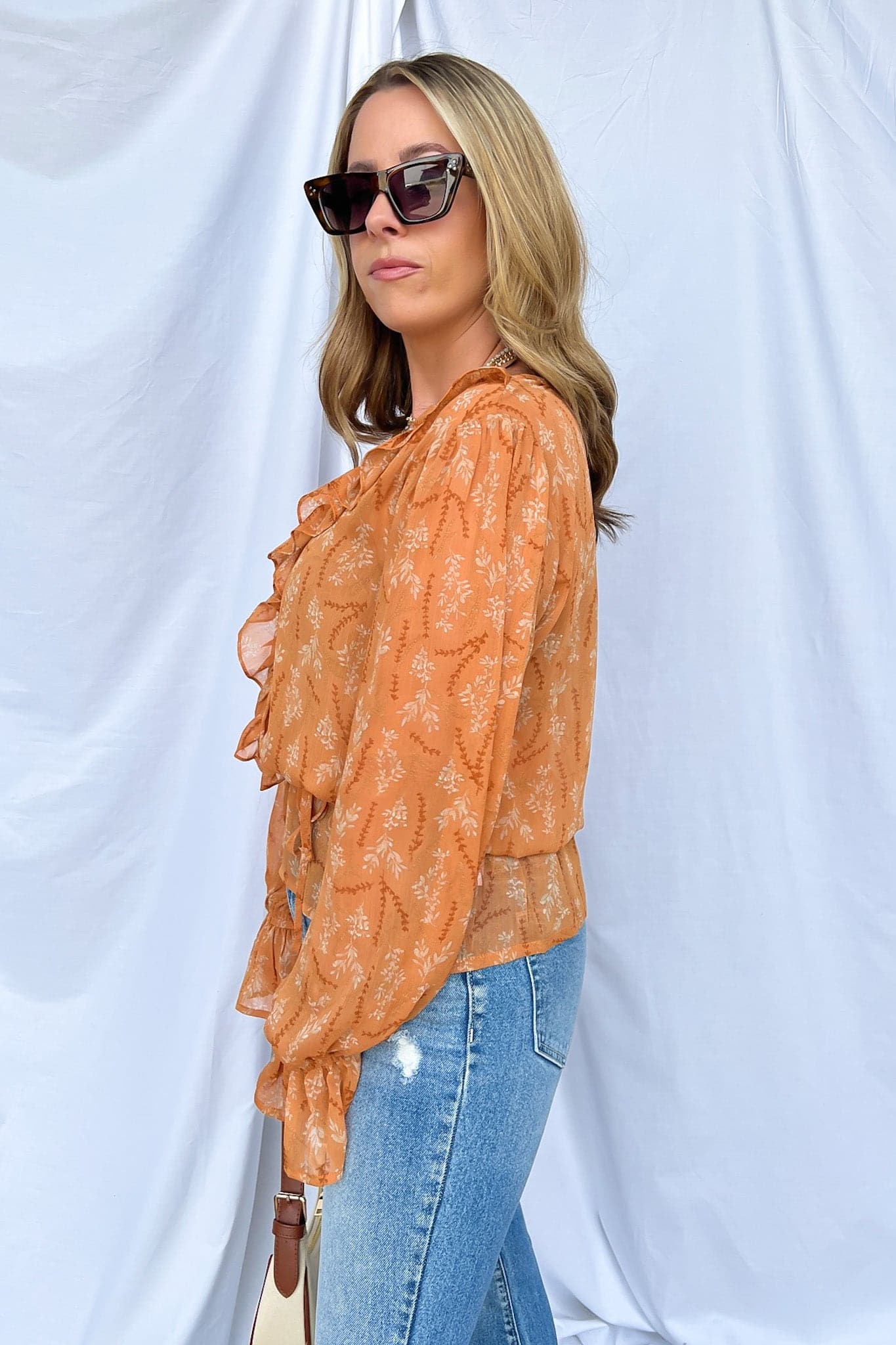  Love is Blooming Chiffon Ruffle Wrap Top - FINAL SALE - Madison and Mallory