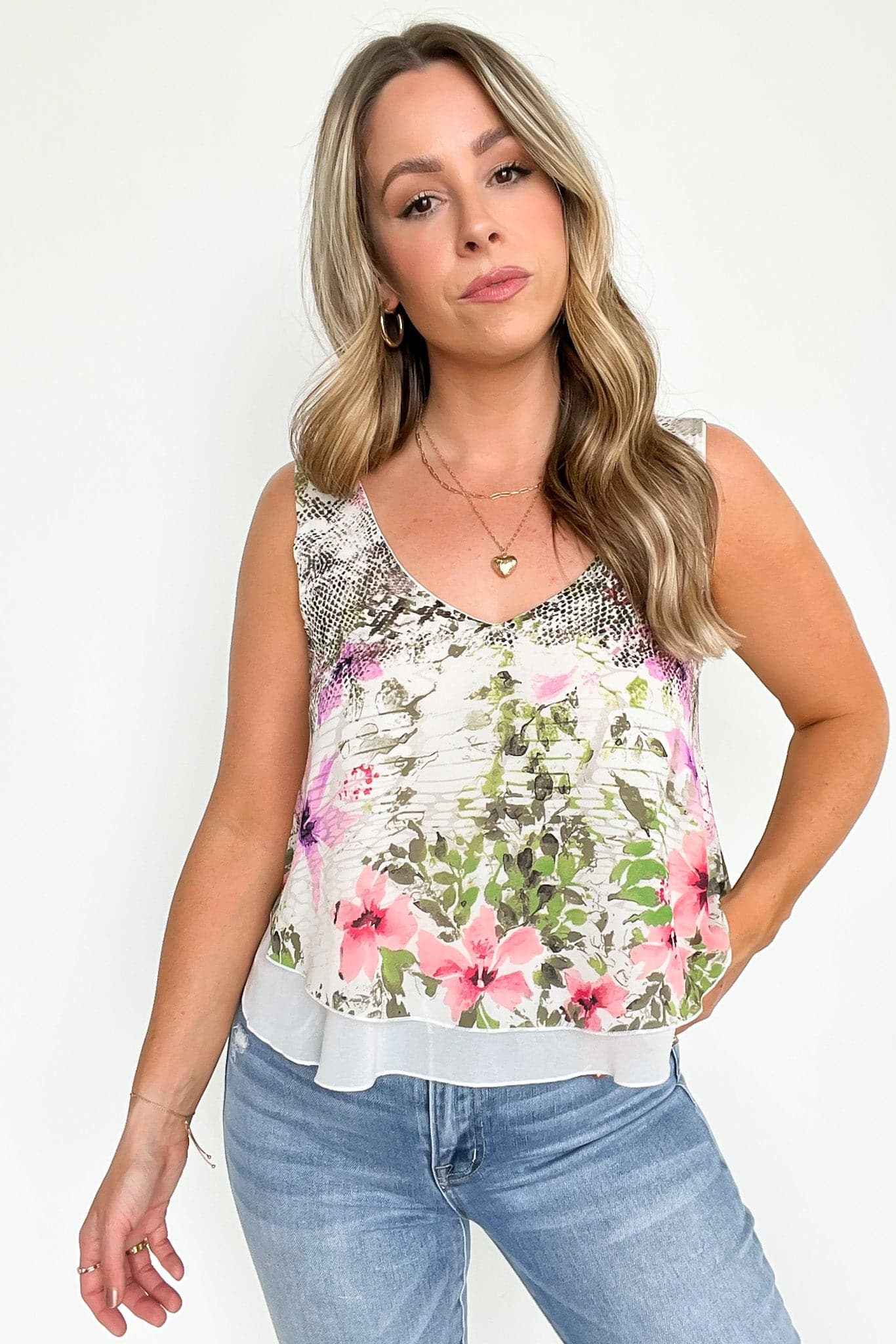  Lovely Entrance Flounce Floral Print Top - FINAL SALE - Madison and Mallory