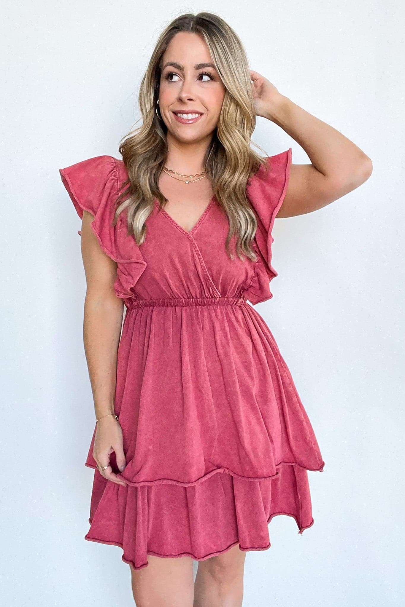  Lovely Spirit Flutter Sleeve Tiered Dress - FINAL SALE - Madison and Mallory