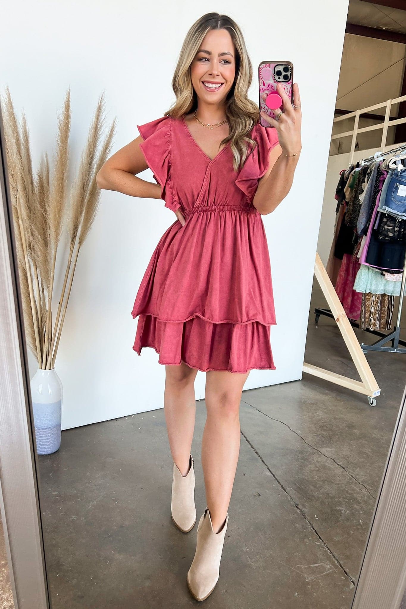  Lovely Spirit Flutter Sleeve Tiered Dress - FINAL SALE - Madison and Mallory