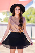  Lowri Vegan Leather Muscle Tank Top -  FINAL SALE - Madison and Mallory