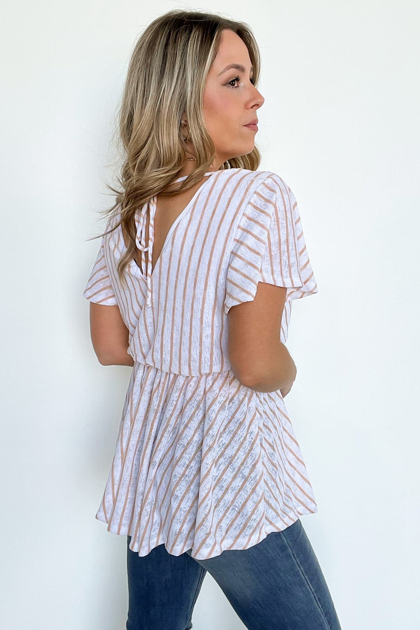  Macyn Striped Surplice Flowy Top - FINAL SALE - Madison and Mallory