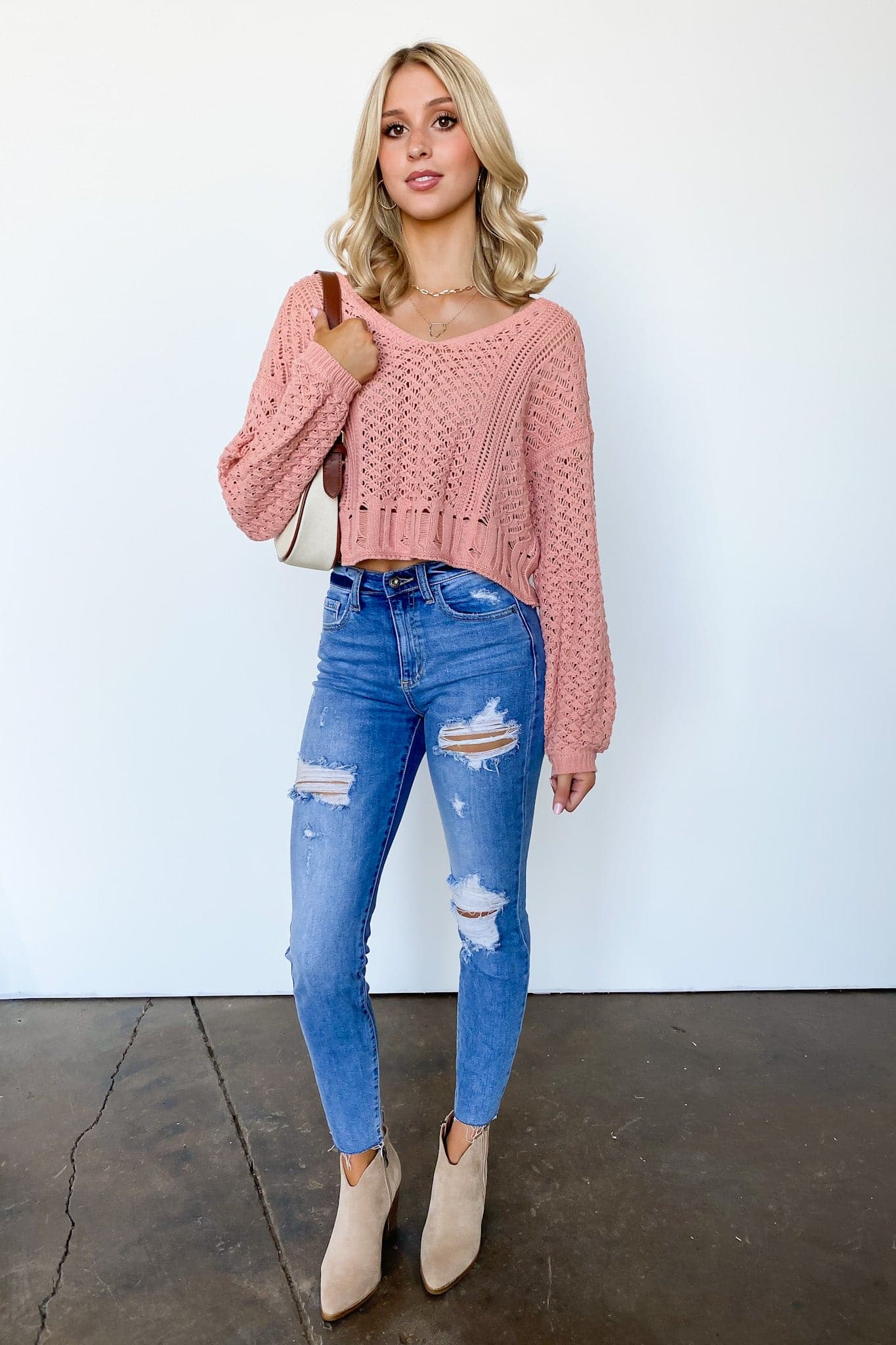  Made a Pointelle Knit Sweater - FINAL SALE - Madison and Mallory