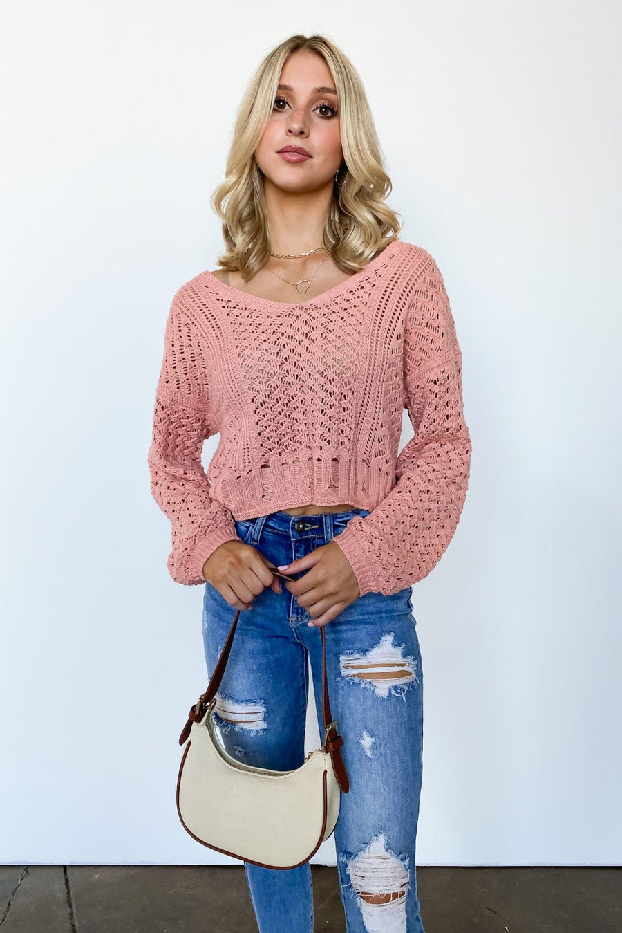  Made a Pointelle Knit Sweater - FINAL SALE - Madison and Mallory