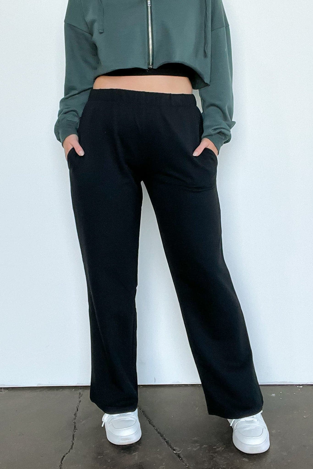 Black / S Make it Effortless Wide Leg Elastic Waist Lounge Pants - FINAL SALE - Madison and Mallory