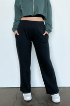 Black / S Make it Effortless Wide Leg Elastic Waist Lounge Pants - FINAL SALE - Madison and Mallory