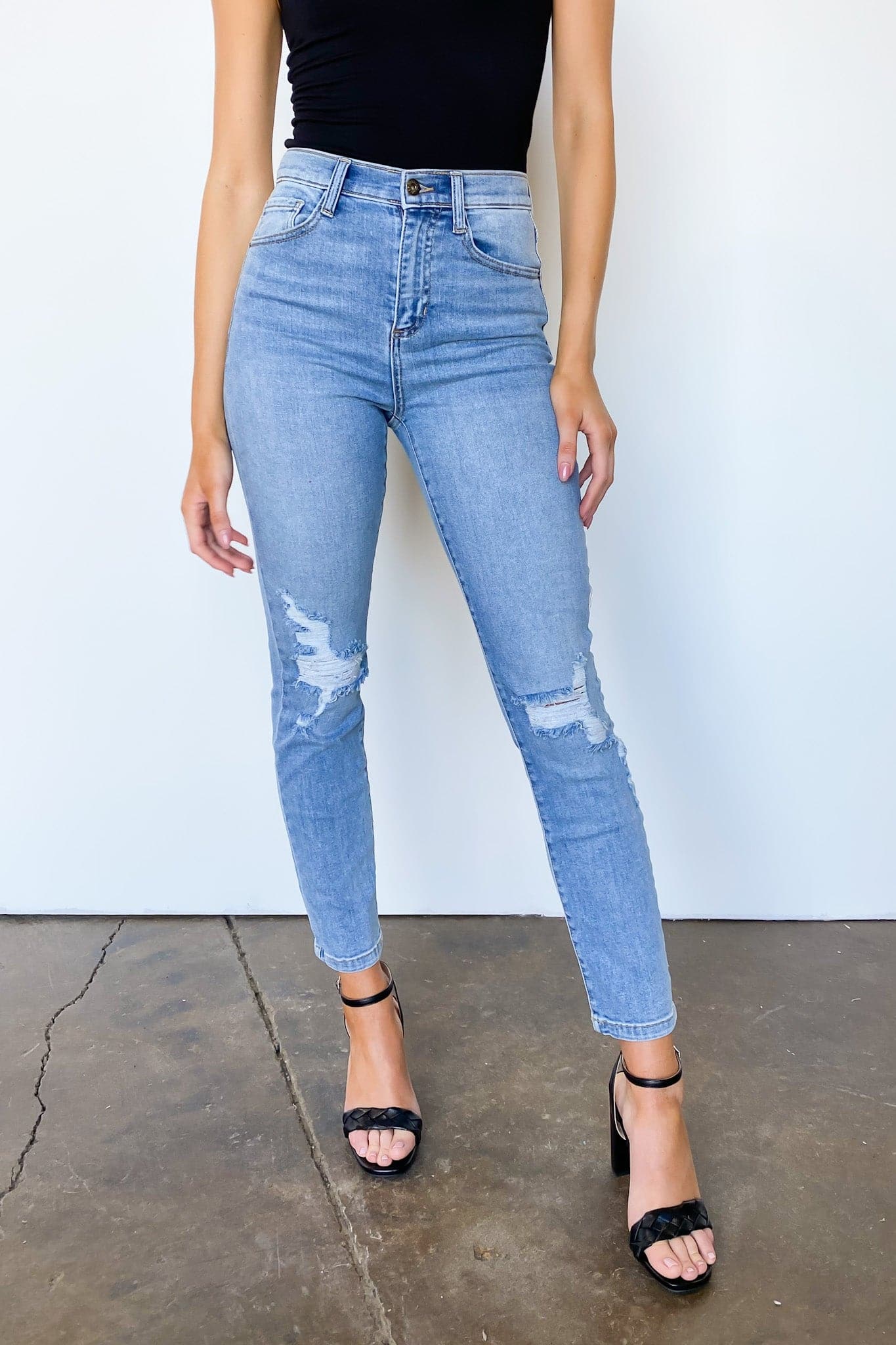  Maliha Vintage High Rise Distressed Jeans - FINAL SALE - Madison and Mallory