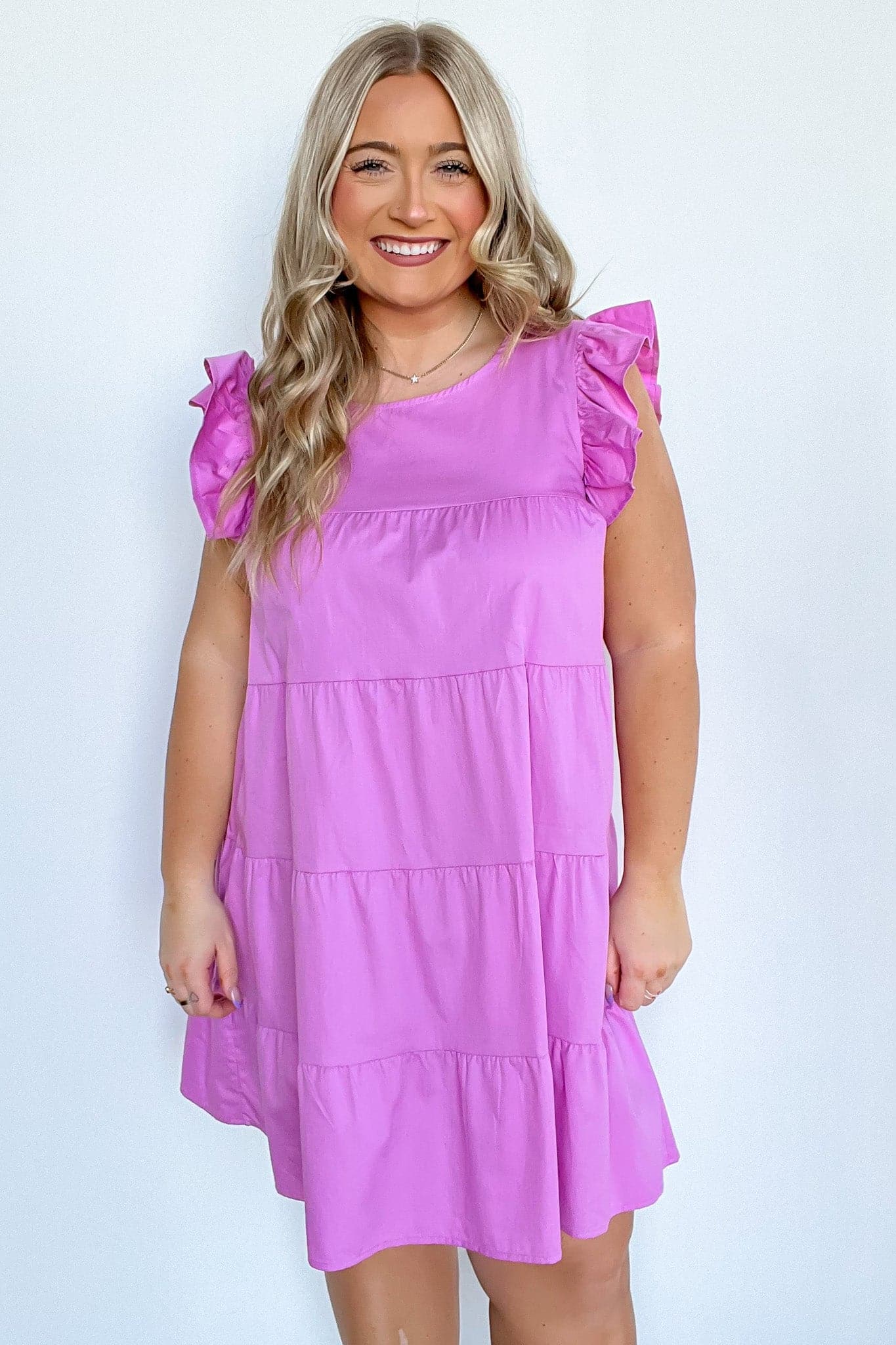  Mareena Tiered Ruffle Sleeve Dress - FINAL SALE - Madison and Mallory