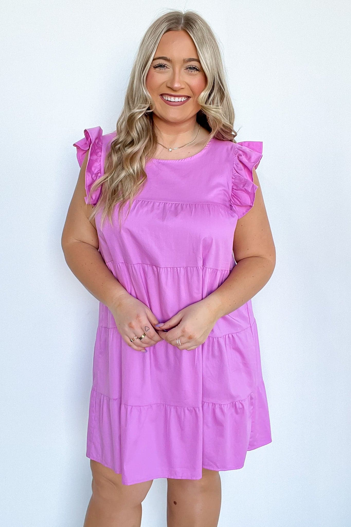  Mareena Tiered Ruffle Sleeve Dress - FINAL SALE - Madison and Mallory
