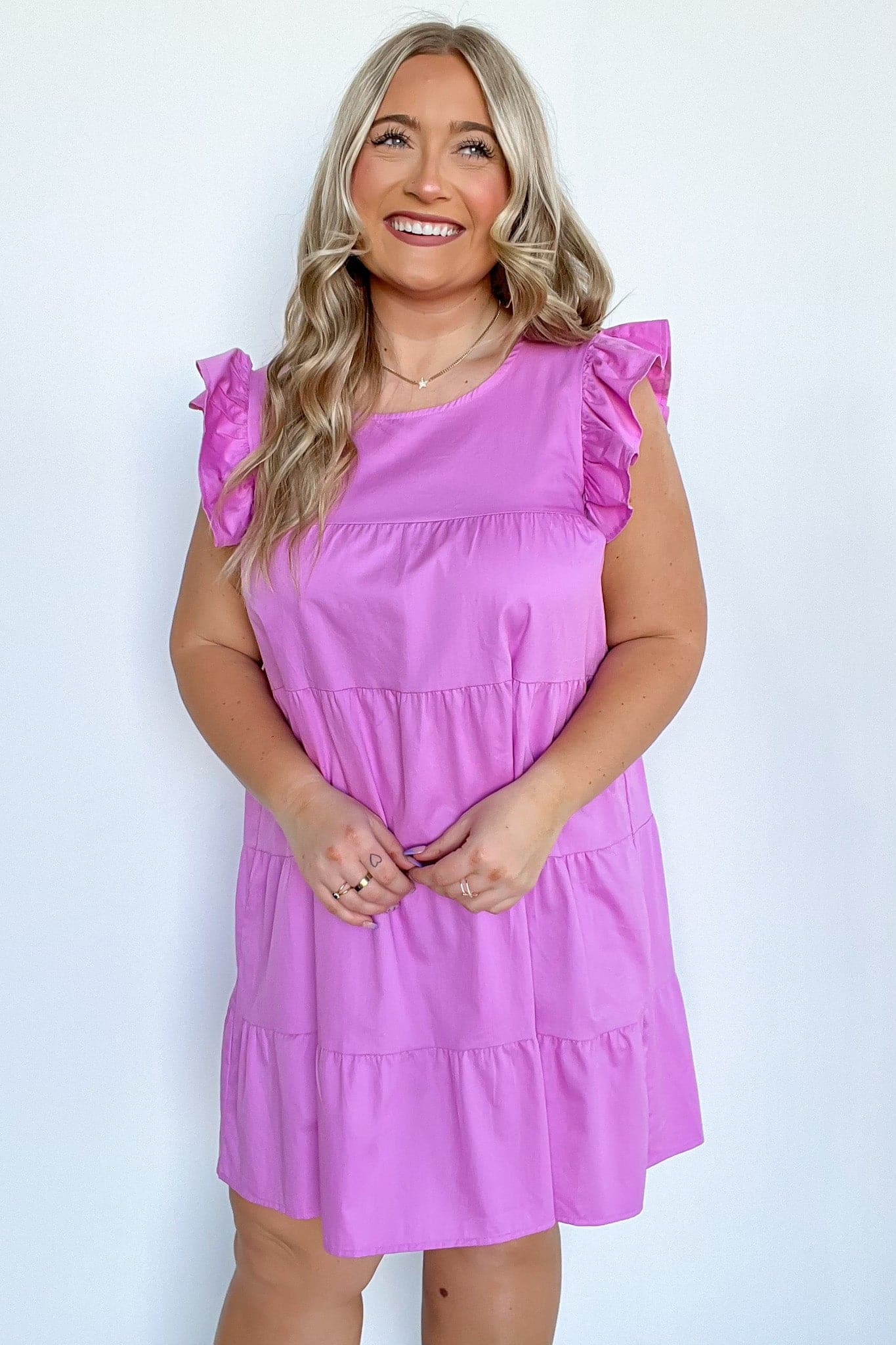  Mareena Tiered Ruffle Sleeve Dress - FINAL SALE - Madison and Mallory