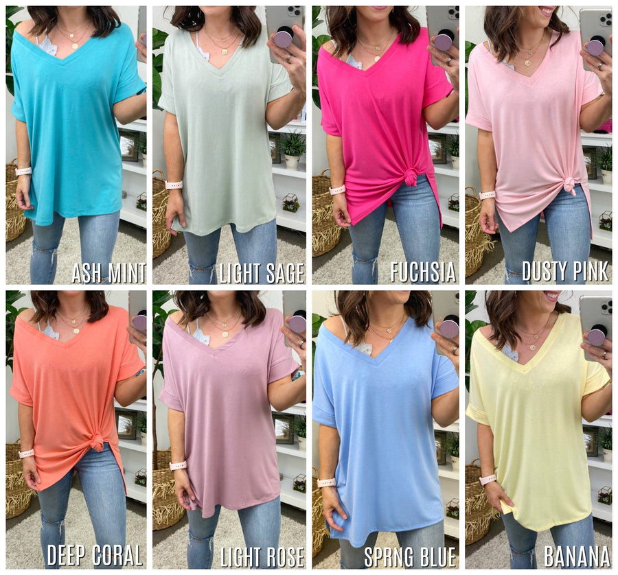  Mariza Rolled Sleeve Top - Madison and Mallory
