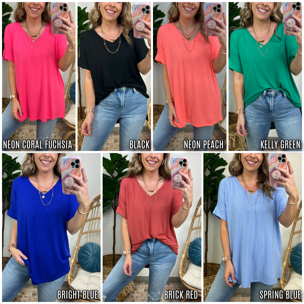  Mariza Rolled Sleeve Top - Madison and Mallory