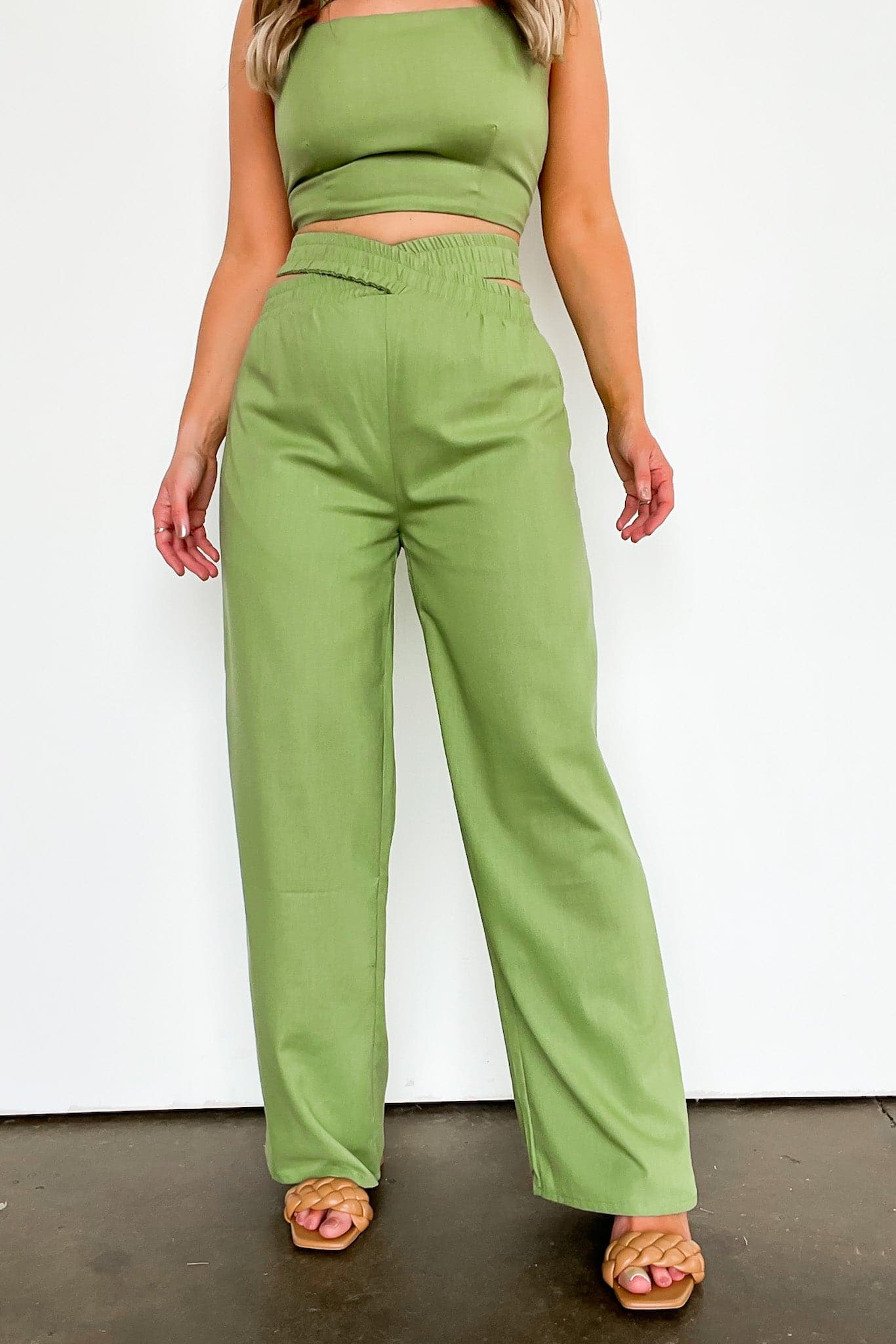 S / Green Miami Afternoons Wide Leg Pants - FINAL SALE - Madison and Mallory
