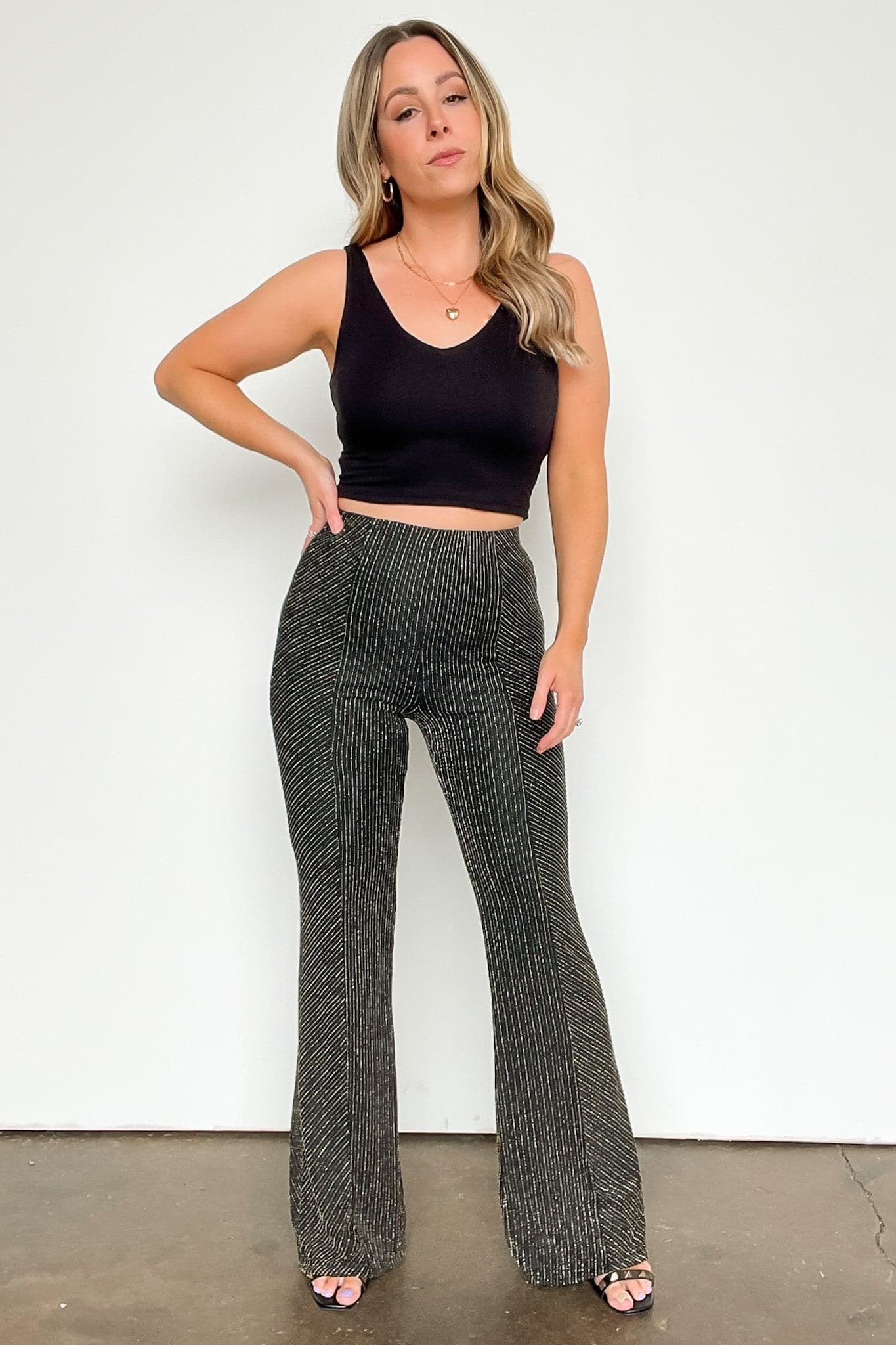  Midnight Moves Lurex High Waist Pants - FINAL SALE - Madison and Mallory