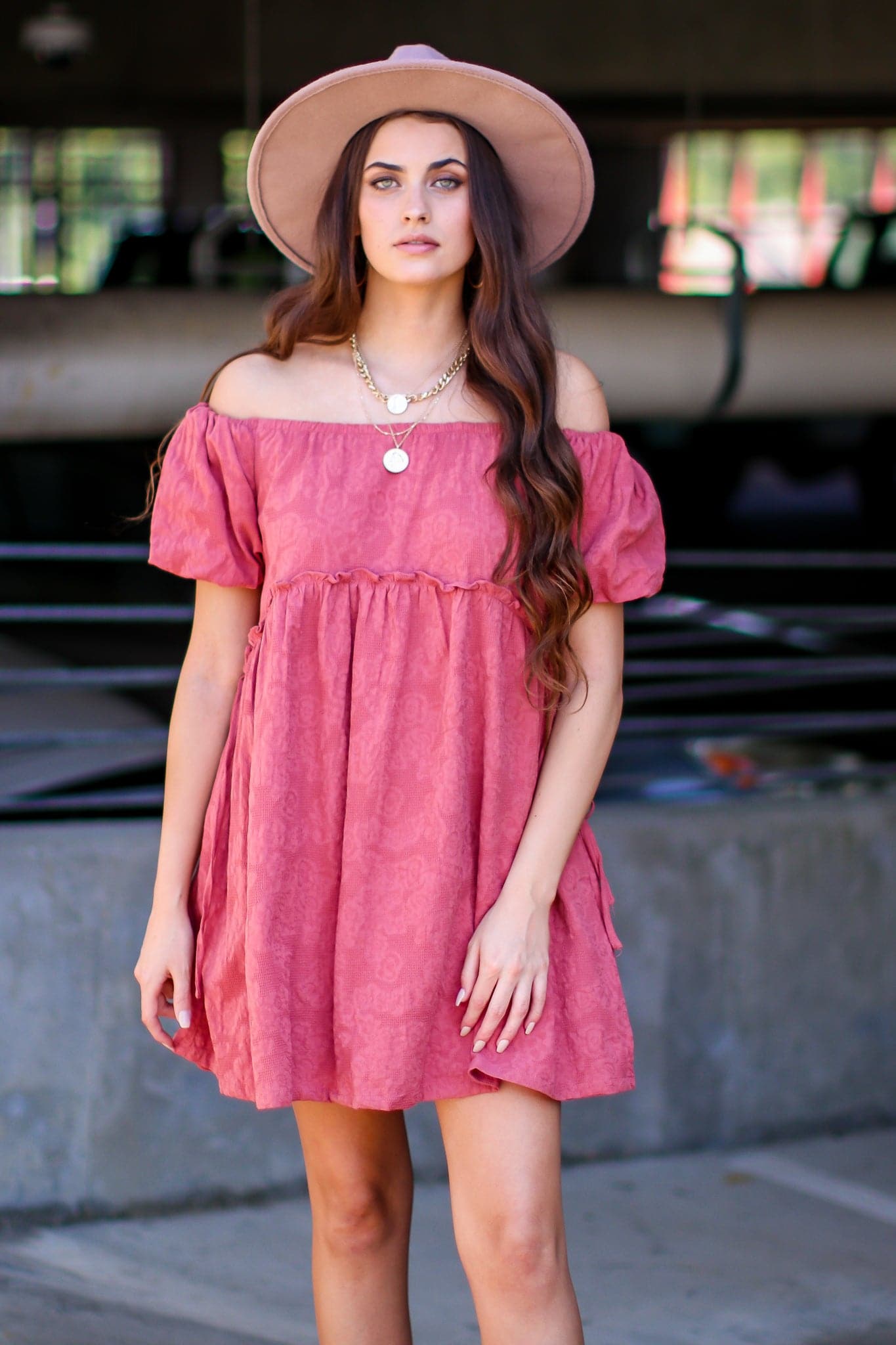Faded Rose / S Milly Off Shoulder Flowy Dress - FINAL SALE - Madison and Mallory