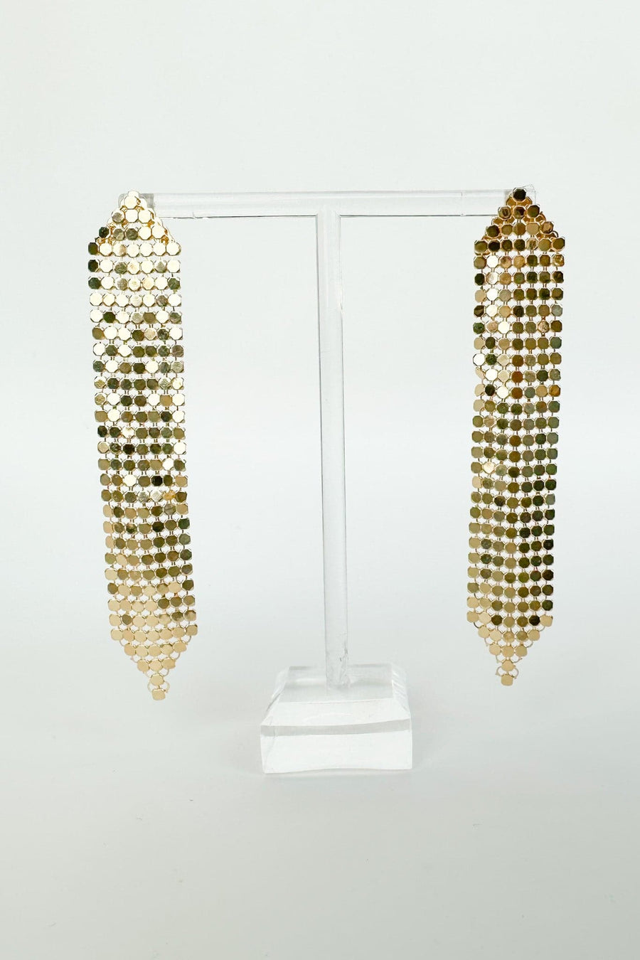 Gold Mirrorball Mesh Sequin Drop Earrings - Madison and Mallory