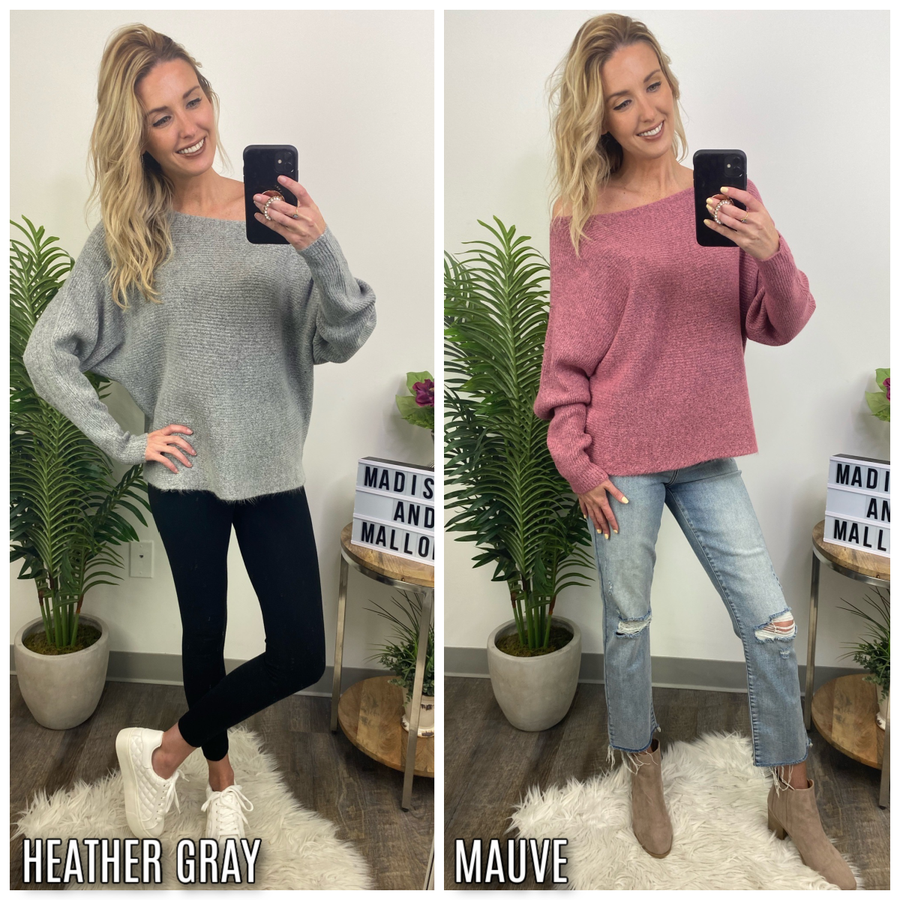 Monty Soft Knit Off Shoulder Sweater - FINAL SALE - Madison and Mallory