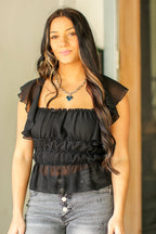  My Heart is Yours Flutter Ruffle Smocked Top - FINAL SALE - Madison and Mallory