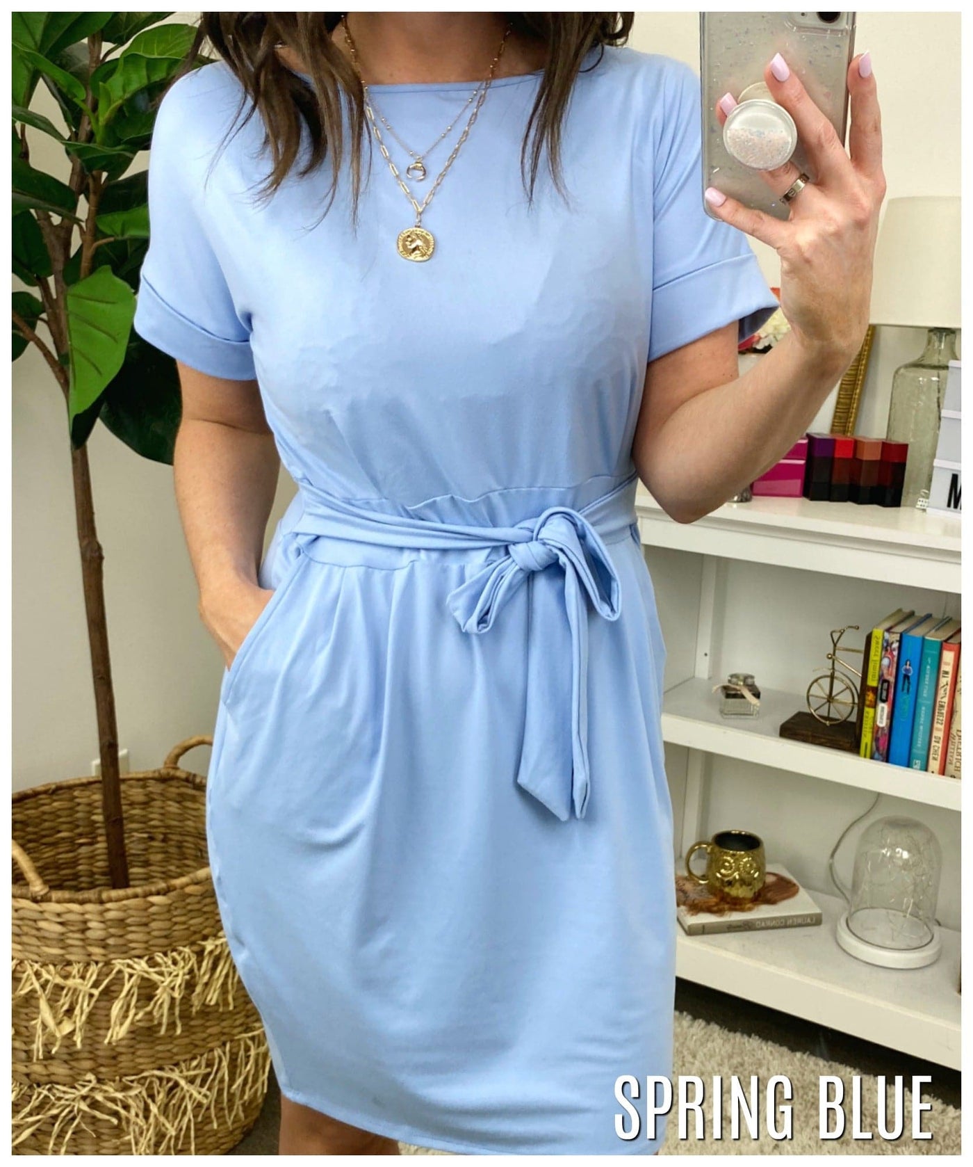  Navarro Tie Waist Dress - Madison and Mallory