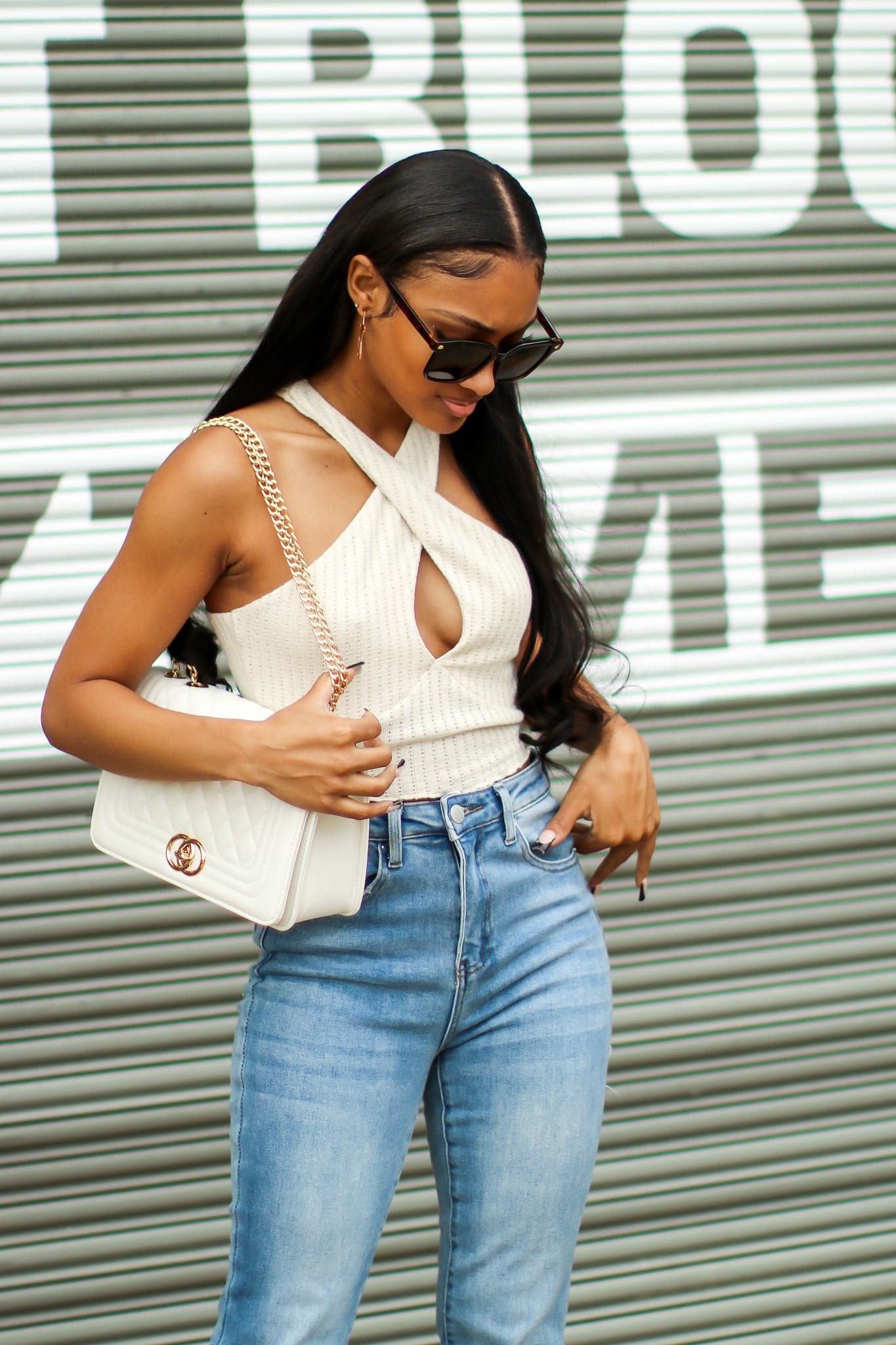 Cream / S Navella Criss Cross Crop Top - FINAL SALE - Madison and Mallory